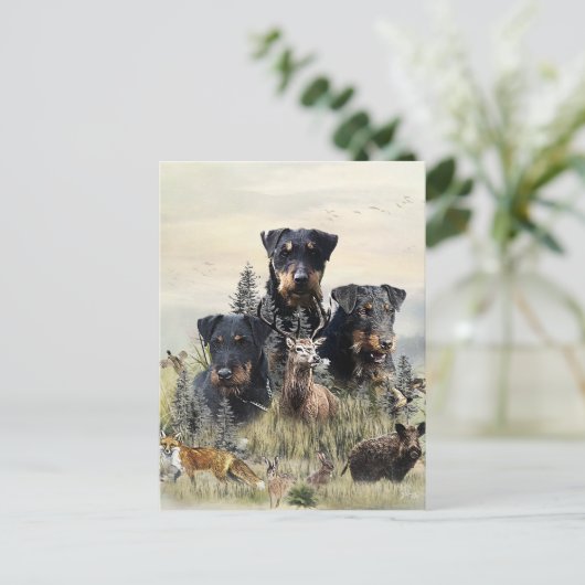 Jagdterriers v. Renbrad Kennel Feestdagenkaart (Staand voorkant)