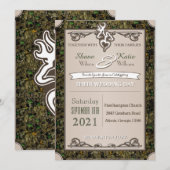 Jagen Buck en Doe Camouflage bruiloft uitnodiging (Voorkant / Achterkant)