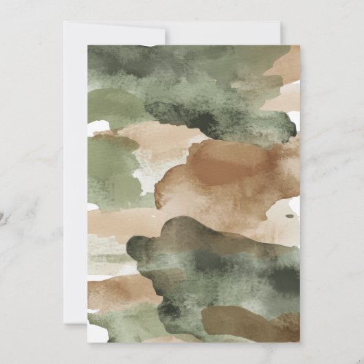 Jagen Camo Adult Verjaardag Uitnodiging (Achterkant)