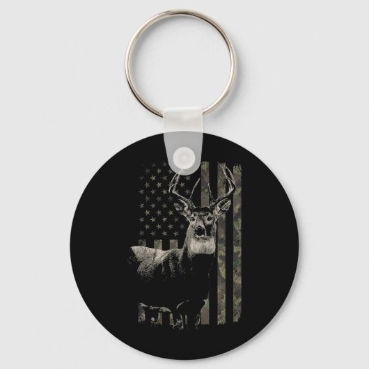 Jagen Camo Amerikaanse vlag herten Sleutelhanger (Voorkant)
