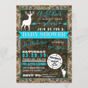 Jagen Camo Boy Baby shower Buck Kaart