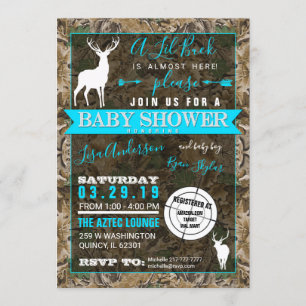 Jagen Camo Boy Baby shower Buck Uitnodiging
