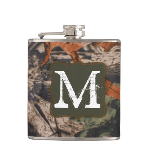 Jagen Camo Hunters Camouf Monogram Whiskey Flask Heupfles