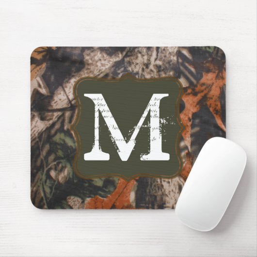 Jagen Camo Hunters Monogram Initiaal Muismat (Met muis)