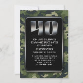 Jagen Camo Militaire 40e verjaardag uitnodiging (Voorkant)
