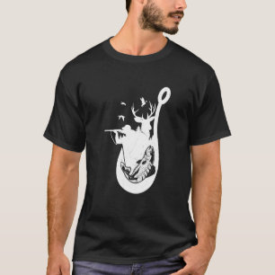 Jagen En Vissen Haak Hert Wilde Natuur Vis T-shirt
