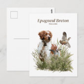 Jagen met een Bretonse hond, Art Briefkaart (Voorkant / Achterkant)