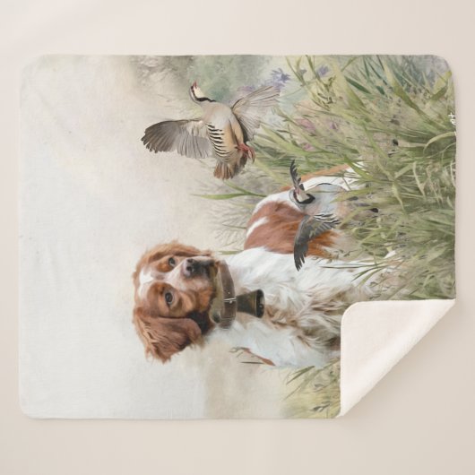 Jagen met een Bretonse hond, Art Sherpa Deken (Voorkant (horizontaal))