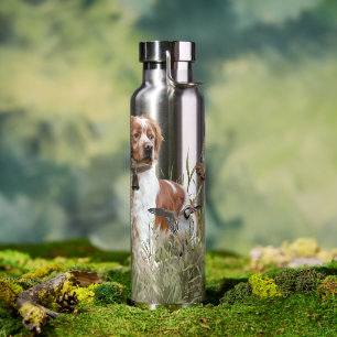 Jagen met een Bretonse hond, Art Waterfles