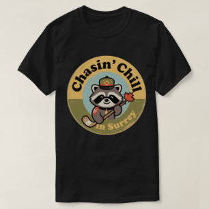 Jagen naar chillen Surrey met een koele wasbeer Mo T-shirt