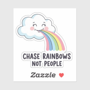 Jagen naar Regenbogen Niet naar Mensen – Whimsical Sticker