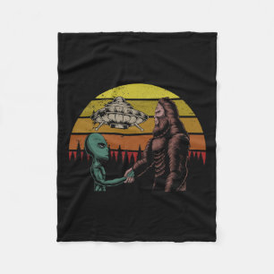 Jagen op alien en Bigfoot Sasquatch Fleece Deken