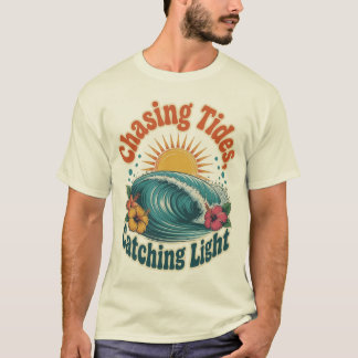 Jagen op getijden Licht vangen Strand Zomer ontwer T-shirt