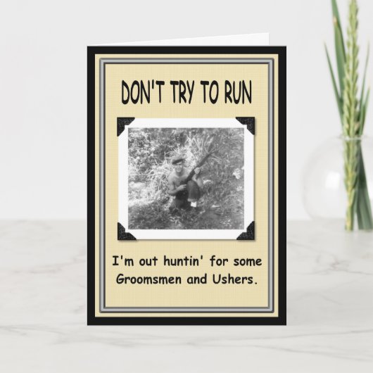Jagen op Groomsman/Usher? (Voorkant)