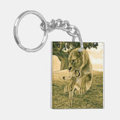 Jagen op leeuwin sleutelhanger (Voorkant Links)