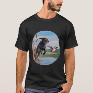 Jagen op zwarte Labrador Lab Hond Jacht op Eenden. T-shirt