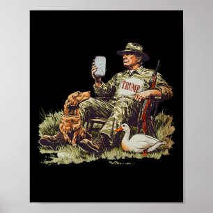 Jagen Trump Camouflage Grappige Eend Jacht Seizoen Poster