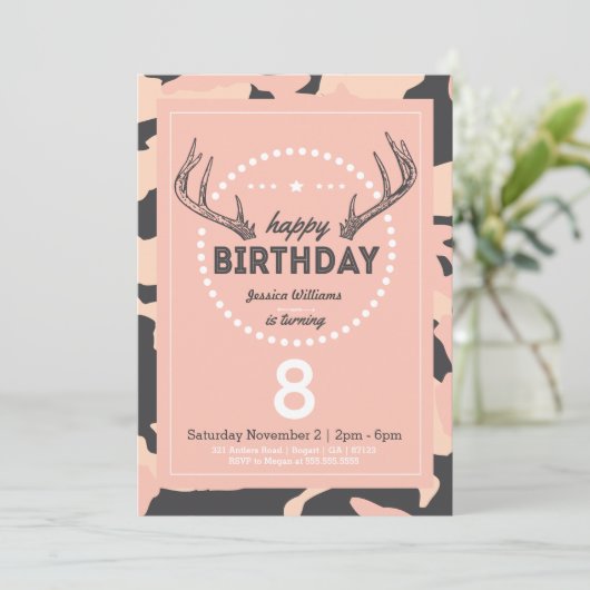 Jagen Verjaardag Uitnodiging voor Lil' Hunters (Staand voorkant)