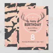 Jagen Verjaardag Uitnodiging voor Lil' Hunters (Voorkant / Achterkant)