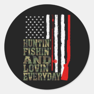 Jagen Vissen En Elke Dag Liefhebben Jagen Vissen Ronde Sticker