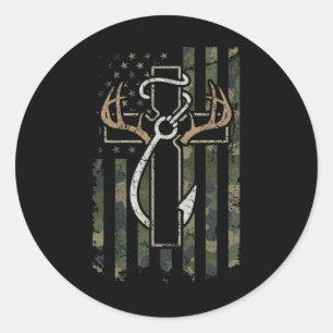 Jagen Vissen Geloof - Christelijke Jager Visser Ronde Sticker