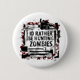 Jagende Zombieën Ronde Button 5,7 Cm