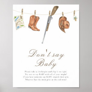 Jager baby shower - zeg niet baby poster