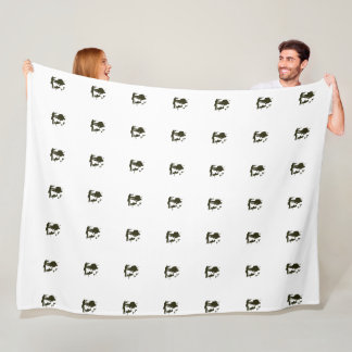 Jager en honden silhouetpatroon in vintage stijl fleece deken