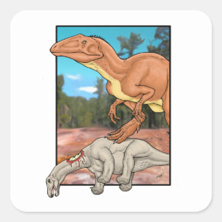 Jager en prooi vierkante sticker