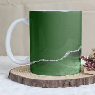Jager Groen Agate Zilver Glitter Koffiemok