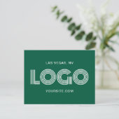 Jager groen en wit modern rechthoekig logo briefkaart (Staand voorkant)