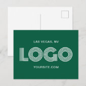 Jager groen en wit modern rechthoekig logo briefkaart (Voorkant / Achterkant)