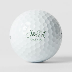 Jager groene aangepaste huwelijks gunsten Initiale Golfballen