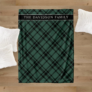 Jager groene tartan geruite familienaam fleece deken