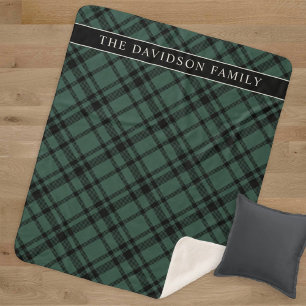 Jager groene tartan geruite familienaam sherpa deken