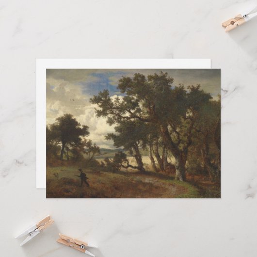 Jager in een landelijk landschap kaart (Voorkant / Achterkant in situ)