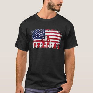 jager met Amerikaanse vlaggeverij T-shirt