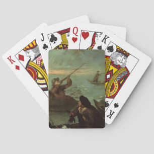 Jagers die op eenden schieten (olieverf op doek) pokerkaarten