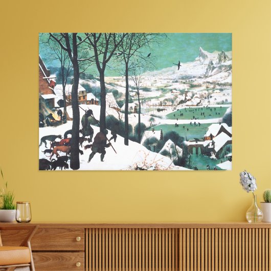 Jagers in de sneeuw door Pieter Bruegel Canvas Afdruk (Insitu (Woonkamer))