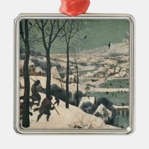 Jagers in de sneeuw - januari 1565 metalen ornament