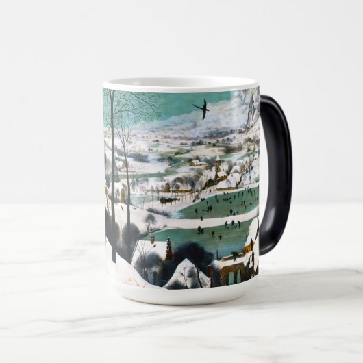 Jagers in het Sneeuwlandschap Pieter Bruegel Magische Mok (Voorkant rechts)