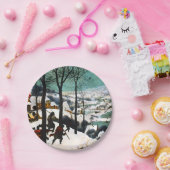 Jagers in het Sneeuwlandschap Pieter Bruegel Papieren Bordje (Feest)