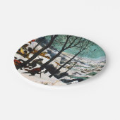 Jagers in het Sneeuwlandschap Pieter Bruegel Papieren Bordje (Gekanteld)