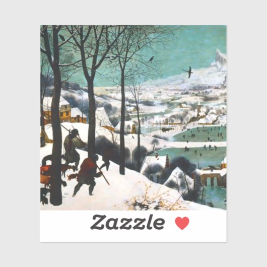 Jagers in het Sneeuwlandschap Pieter Bruegel Sticker (Vel)
