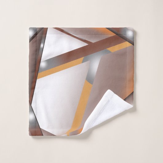 Jagged Edge Concentrische Aarde Tone Ombre Art Bad Handdoek (Wasdoekje)