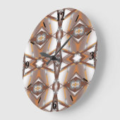 Jagged Edge Concentrische Aarde Tone Ombre Art Grote Klok (Hoek)