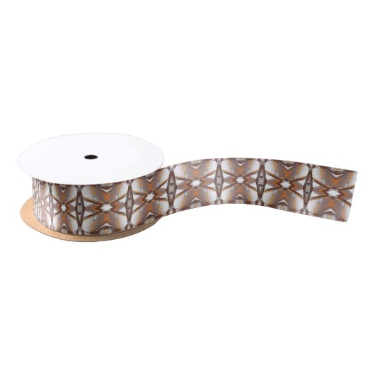Jagged Edge Concentrische Aarde Tone Ombre Art Lint (Spoel)