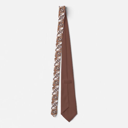 Jagged Edge Concentrische Aarde Tone Ombre Art Stropdas (Achterkant)
