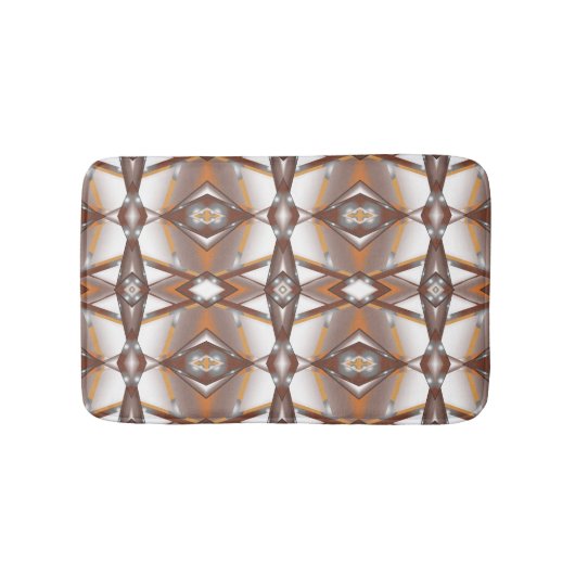 Jagged Edged Concentrische Aarde Tone Ombre Art Badmat (Voorkant)