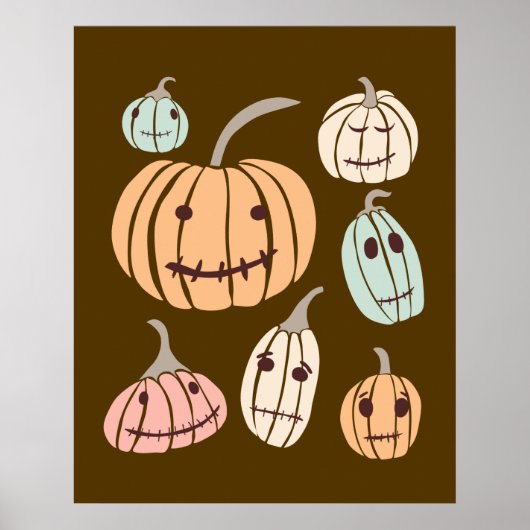 Jagged Little Jack-O-Lantern Pastel Pumpkins Poster (Voorkant)